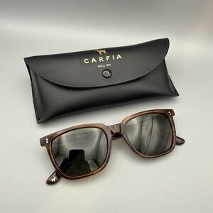 Carfia CA5354 Polarized Authentic Italian Sunglasses Tortoise Frame/Green & Case